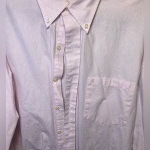 Izod Men's Light Pink Striped Button Down Shirt